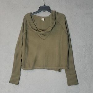 We The Free Sage Green Textured Knit Top